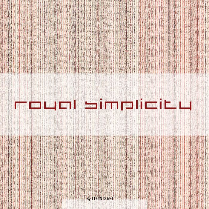 royal simplicity example